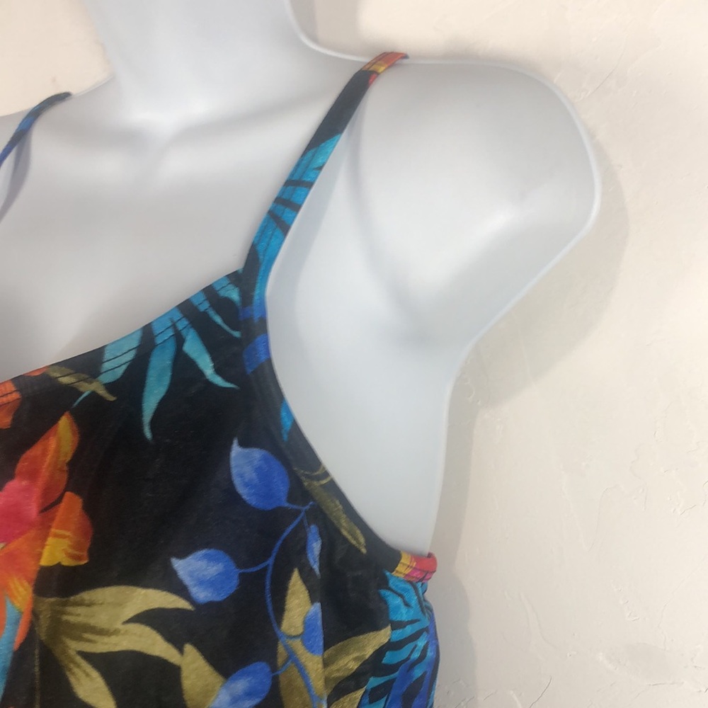 Vintage Robby Len tropical one piece swimsuit size 10 - Picture 4 of 12